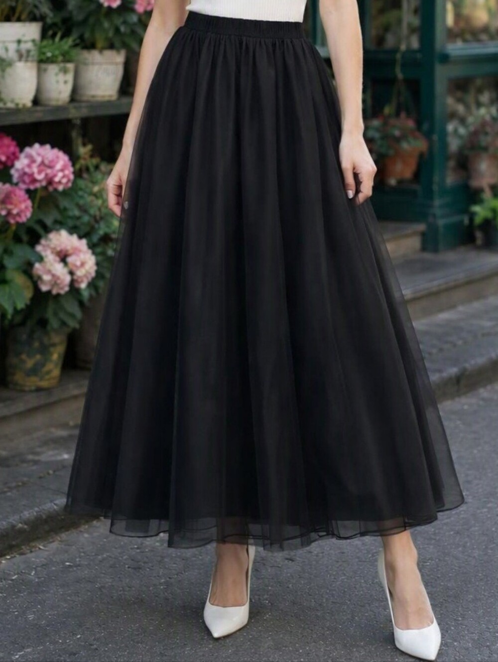 Black Maxi Tulle Skirt